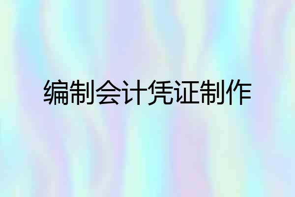 编制会计凭证制作