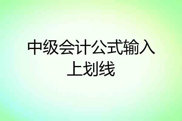 中级会计公式输入上划线