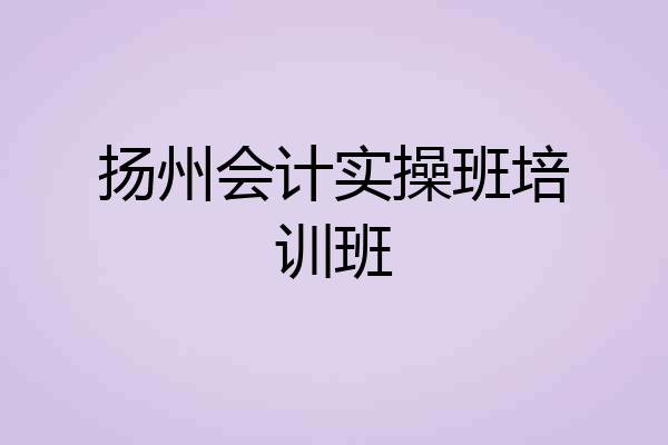 扬州会计实操班培训班