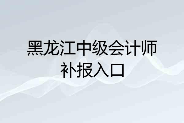 黑龙江中级会计师补报入口