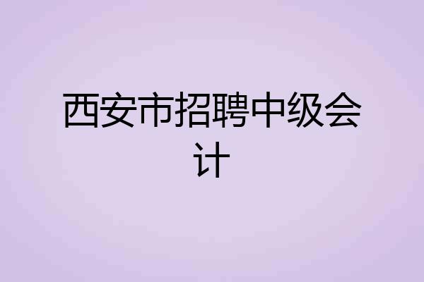 西安市招聘中级会计