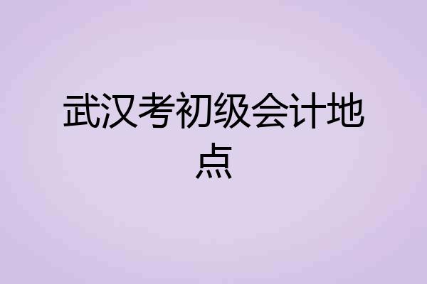 武汉考初级会计地点