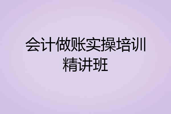 会计做账实操培训精讲班