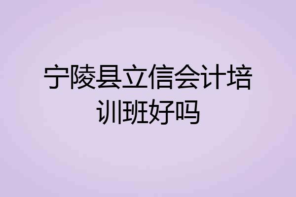 宁陵县立信会计培训班好吗