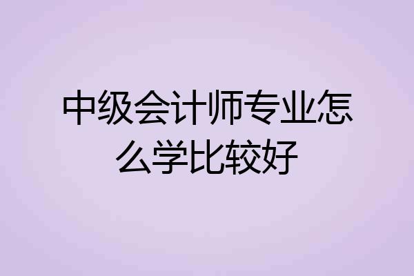 中级会计师专业怎么学比较好