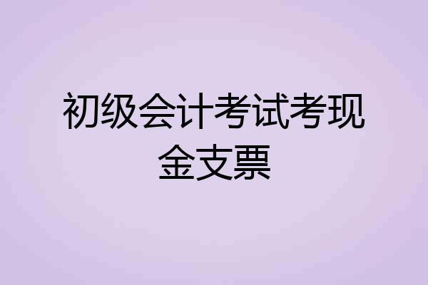 初级会计考试考现金支票