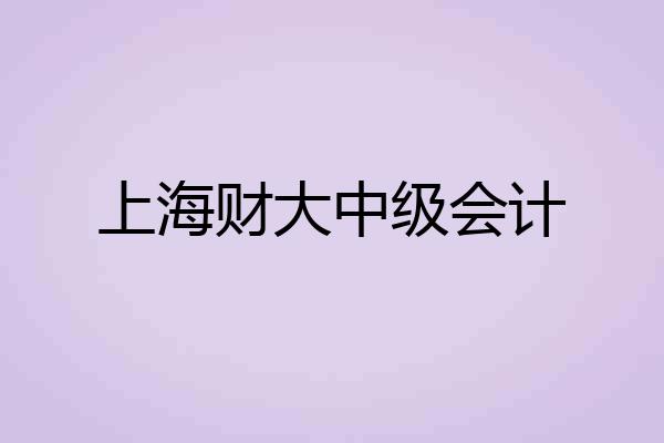 上海财大中级会计