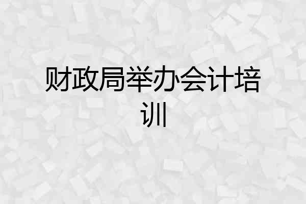 财政局举办会计培训