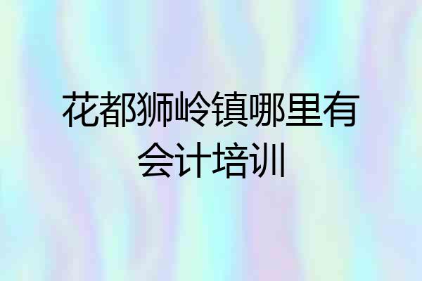 花都狮岭镇哪里有会计培训