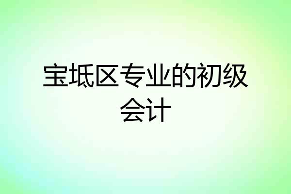 宝坻区专业的初级会计