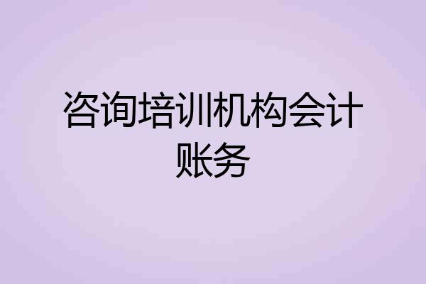 咨询培训机构会计账务