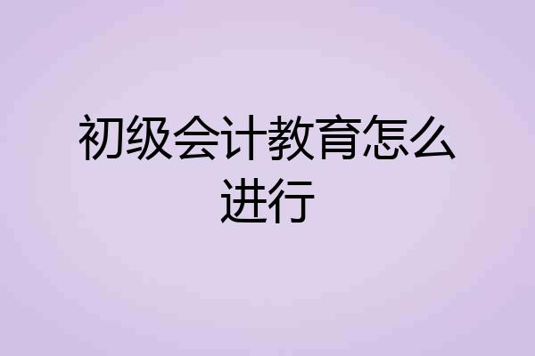 初级会计教育怎么进行