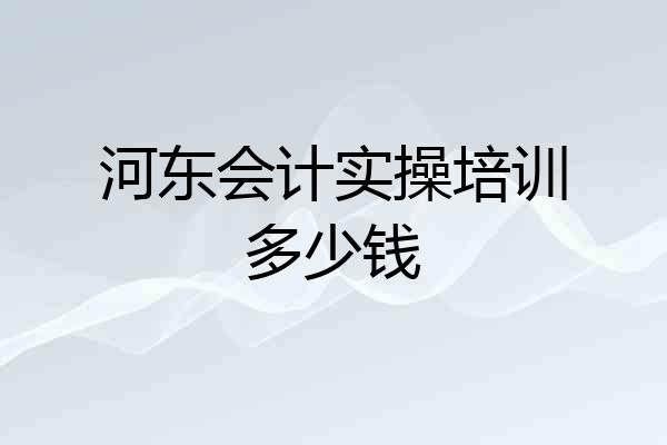 河东会计实操培训多少钱