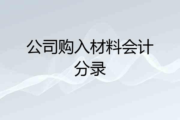 公司购入材料会计分录