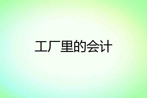 工厂里的会计