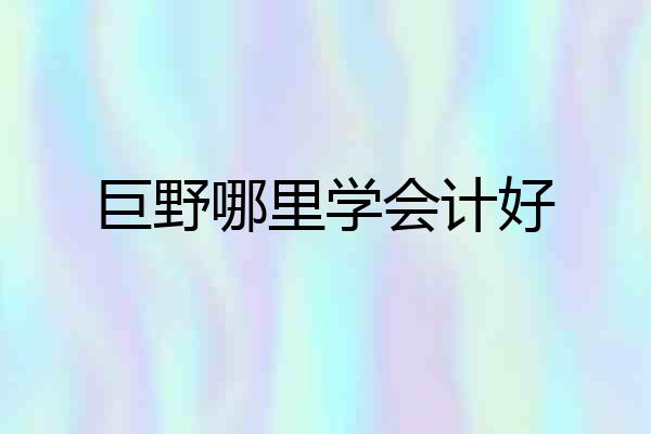 巨野哪里学会计好