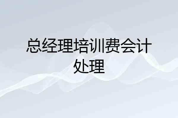 总经理培训费会计处理