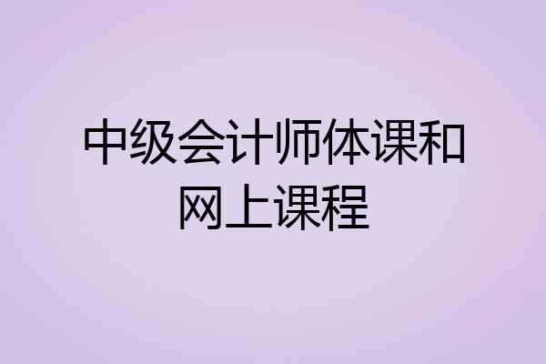 中级会计师体课和网上课程