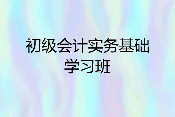 初级会计实务基础学习班