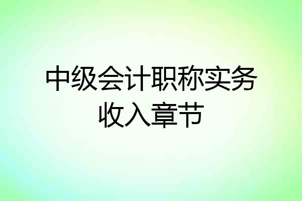 中级会计职称实务收入章节