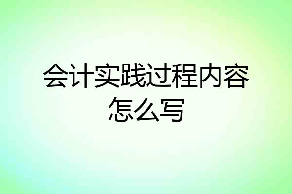 会计实践过程内容怎么写