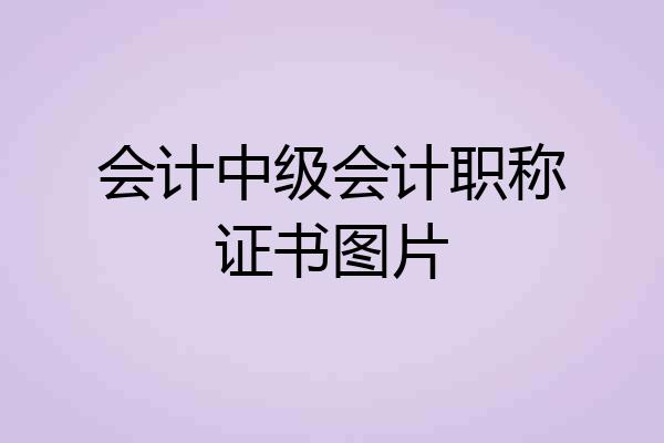 会计中级会计职称证书图片