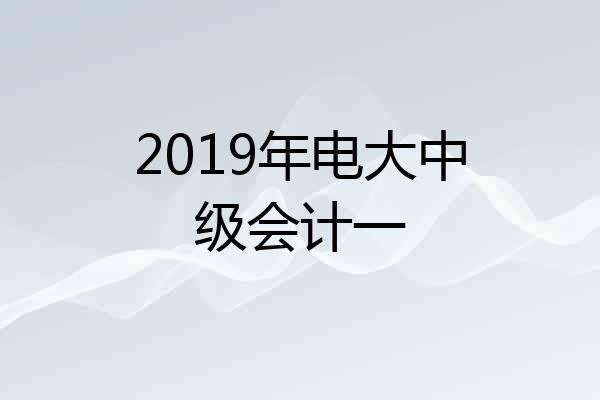 2019年电大中级会计一