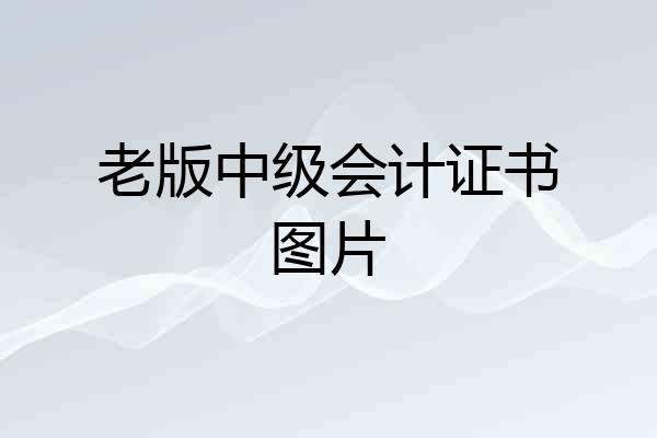 老版中级会计证书图片