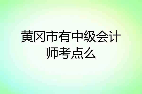 黄冈市有中级会计师考点么