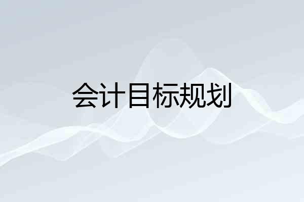 会计目标规划