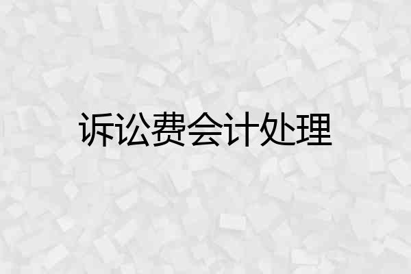 诉讼费会计处理
