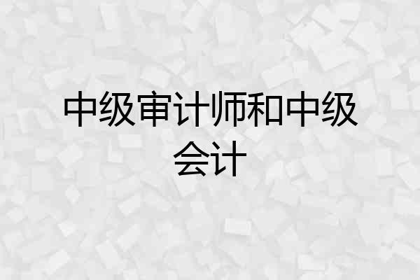 中级审计师和中级会计