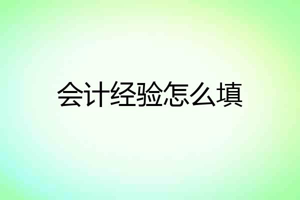 会计经验怎么填