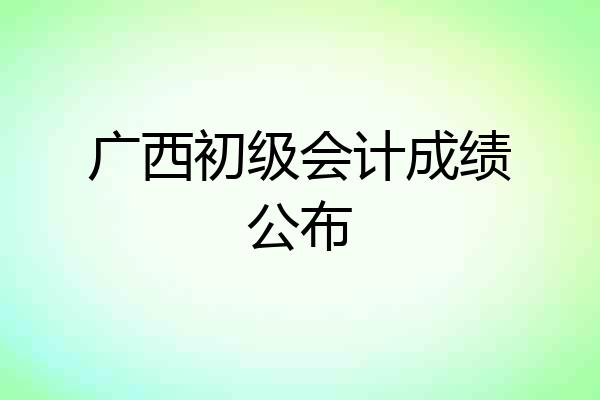 广西初级会计成绩公布