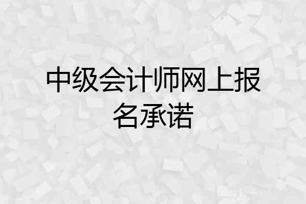 中级会计师网上报名承诺