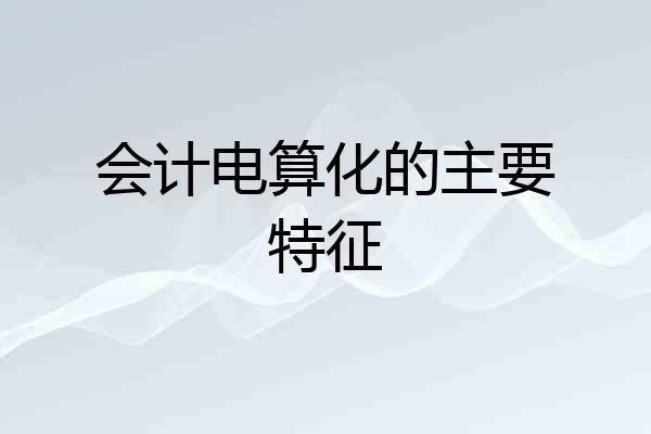 会计电算化的主要特征