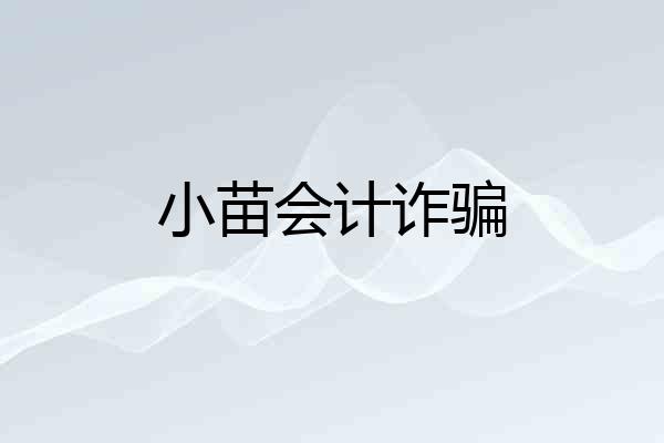 小苗会计诈骗