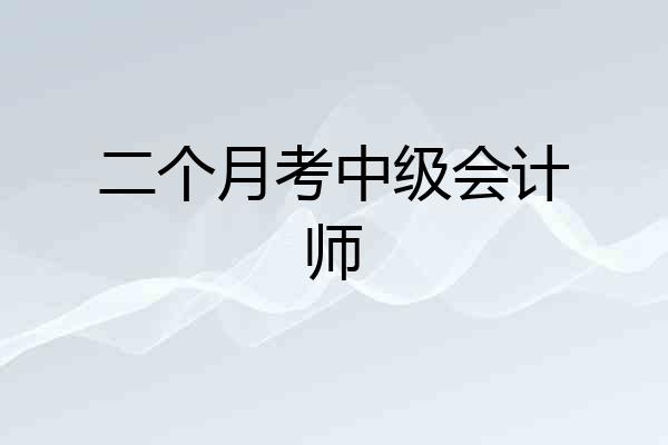 二个月考中级会计师