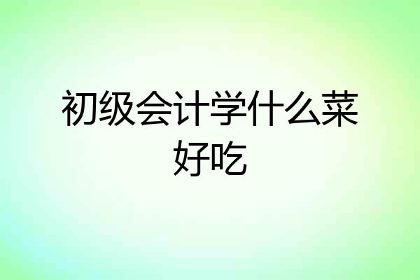 初级会计学什么菜好吃