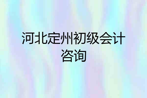 河北定州初级会计咨询