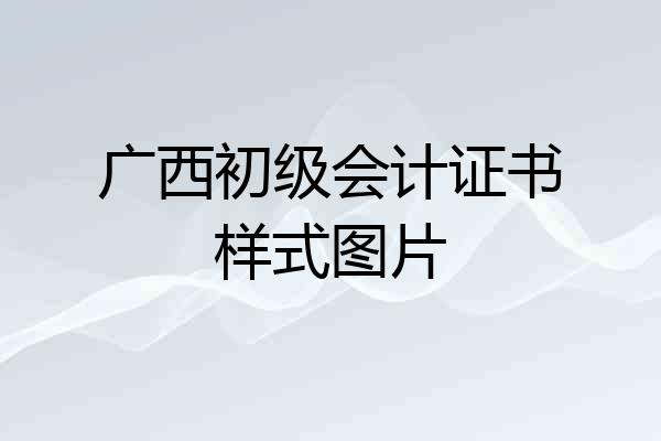 广西初级会计证书样式图片