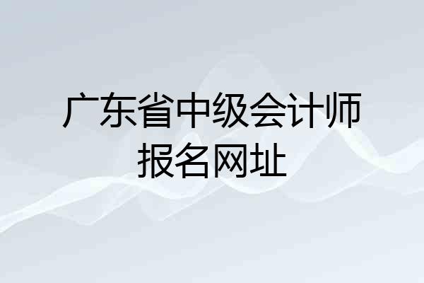 广东省中级会计师报名网址