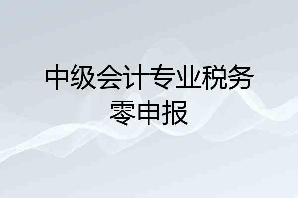 中级会计专业税务零申报