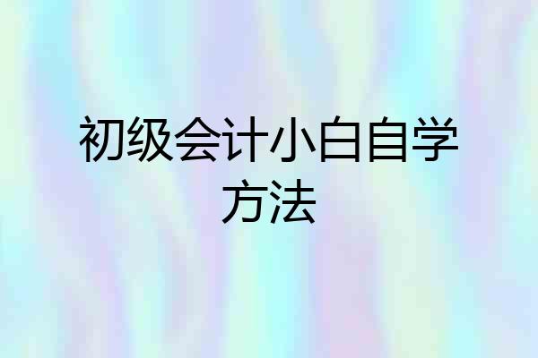 初级会计小白自学方法