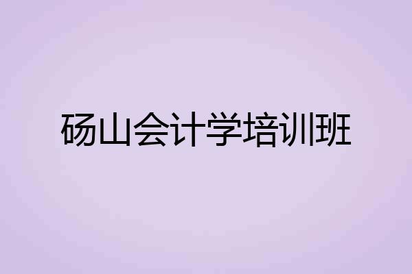 砀山会计学培训班