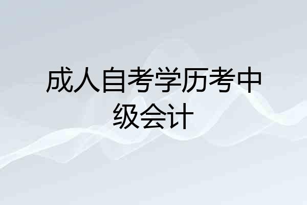 成人自考学历考中级会计