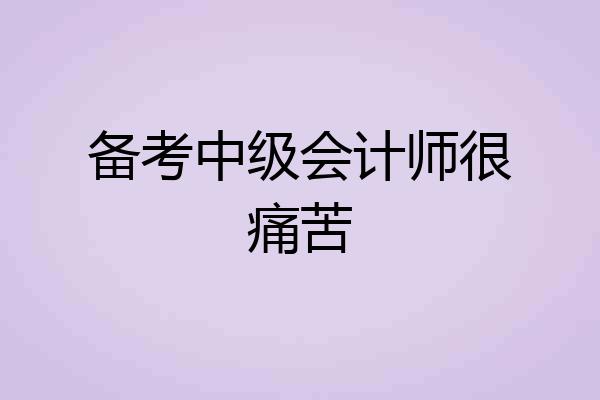 备考中级会计师很痛苦