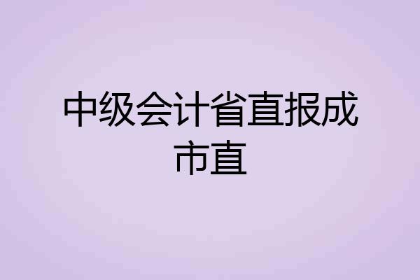 中级会计省直报成市直