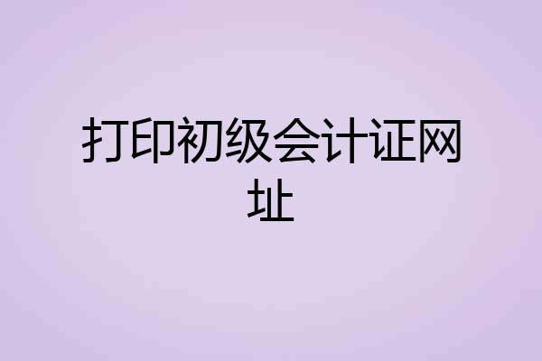 打印初级会计证网址