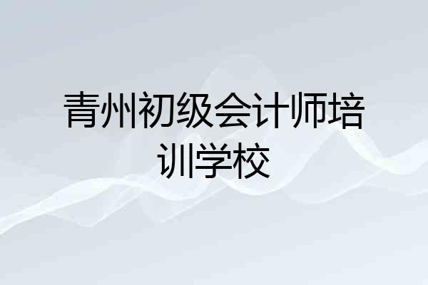 青州初级会计师培训学校